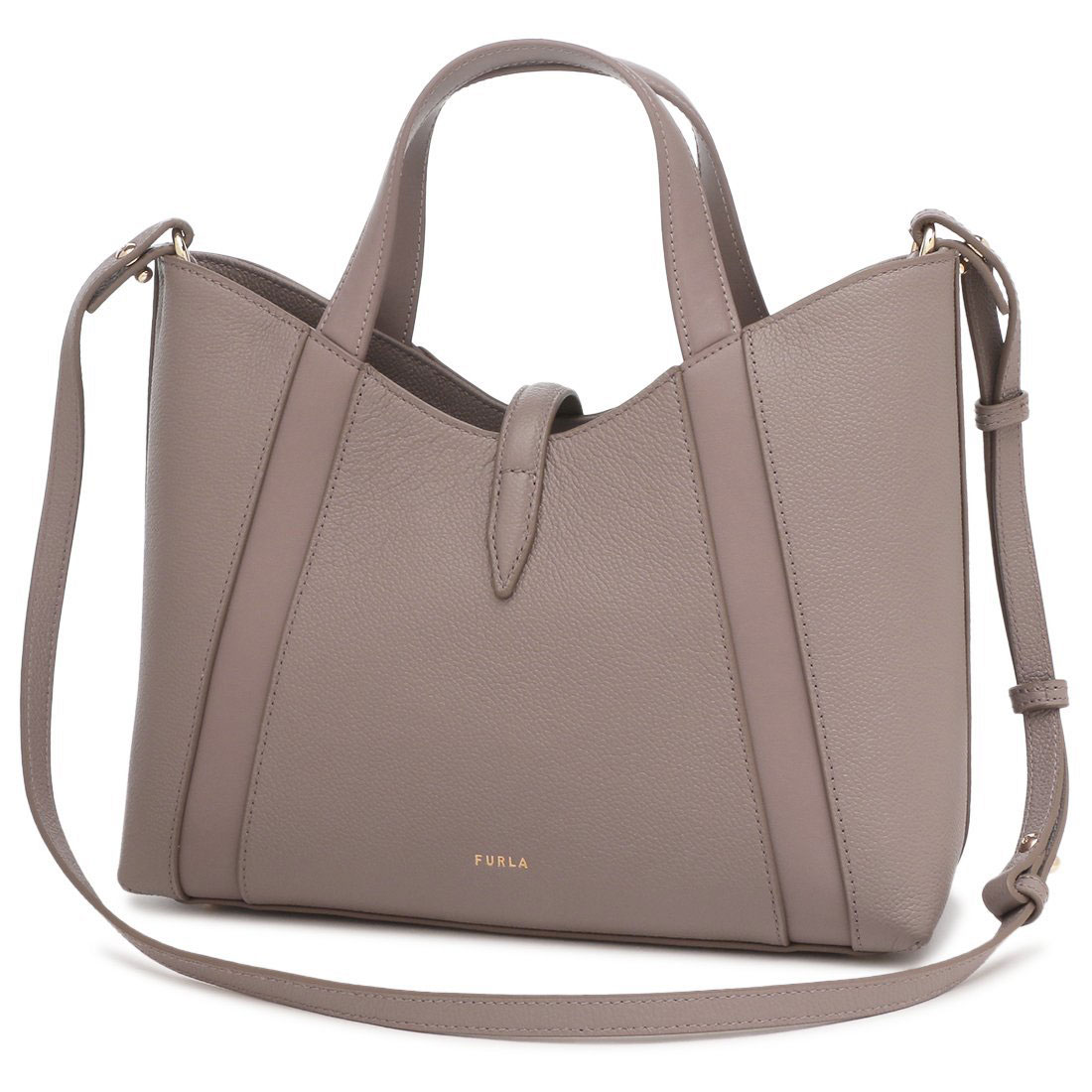 【美品】FURLA ショルダーバッグ ハンドバッグ 2way グレー 現行 FURLA - フルラ 2way ハンドバッグ ショルダーバッグ 肩掛 斜め