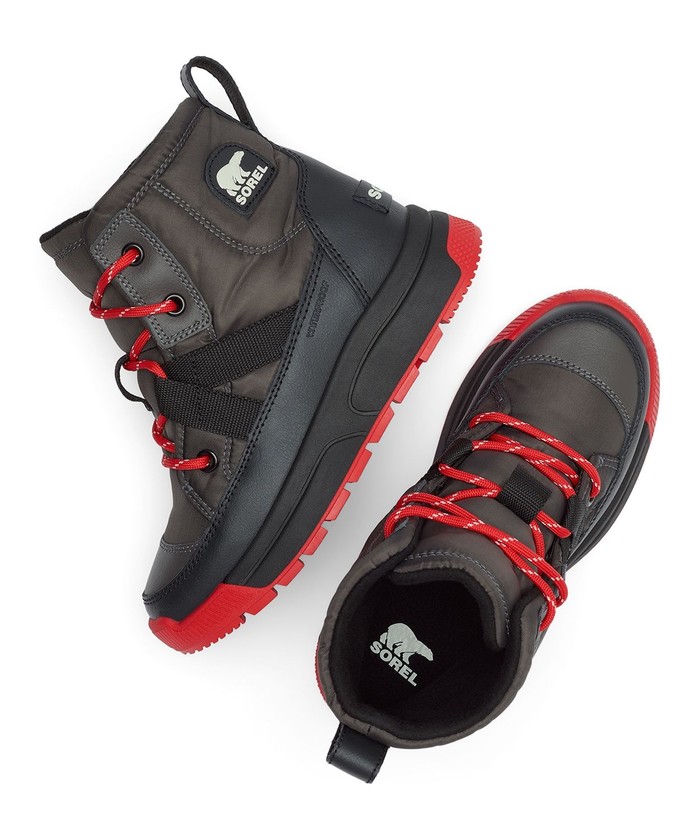 SOREL キッズ　ユースウィットニーパフィーミッド　ダークグレー23.0cm ソレル（SOREL）（キッズ）ショートブーツ グレー ジュニア
