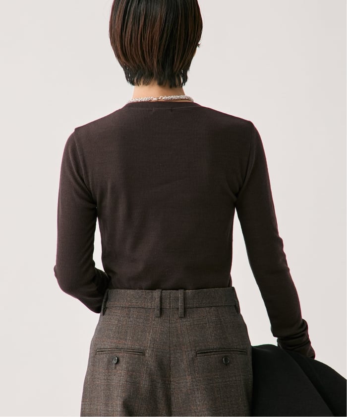 予約》wool100 RIB クループルオーバー(508461003