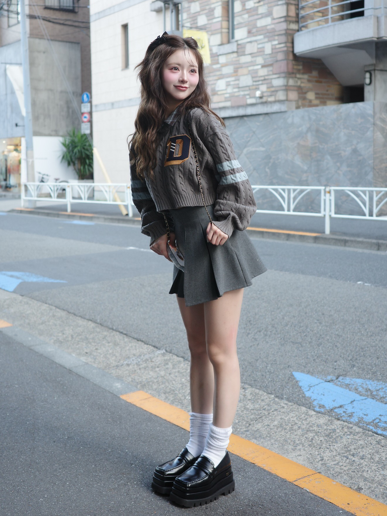 ダーリッチ Darich カレッジワッペンショートニットトップス