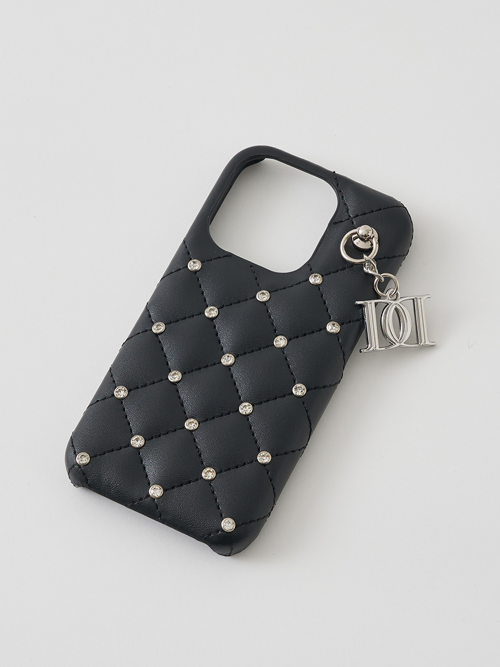 ★新品未開封 ダーリッチDDキルティングiPhoneケース ブラック16Pro★ Darich♡キルティングビジューDDチャームiPhoneケースBLK16Pro