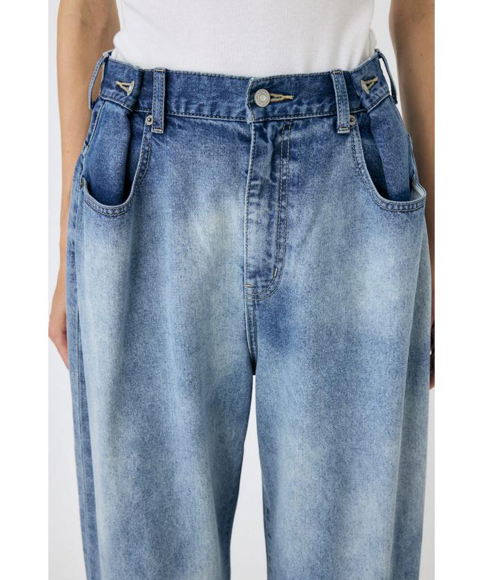 MOUSSY マウジー ハイウエスト ブリーチ ルーズストレート デニム パンツ MOUSSY ハイウエストブリーチルーズストレートデニムパンツ