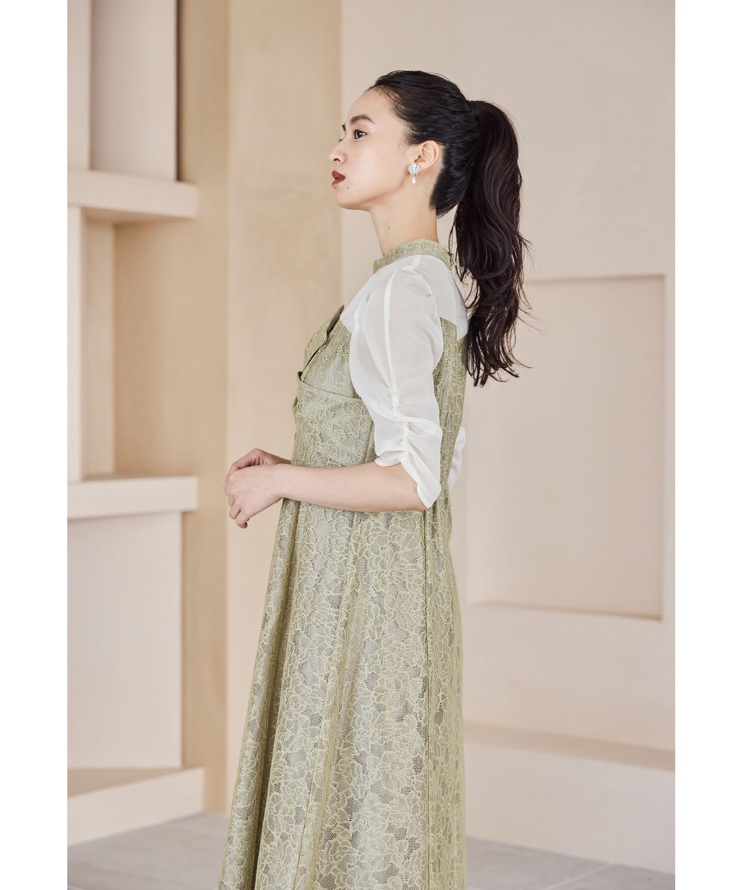 ニアナ niana フラワーレースノットデザインドレス パーティー