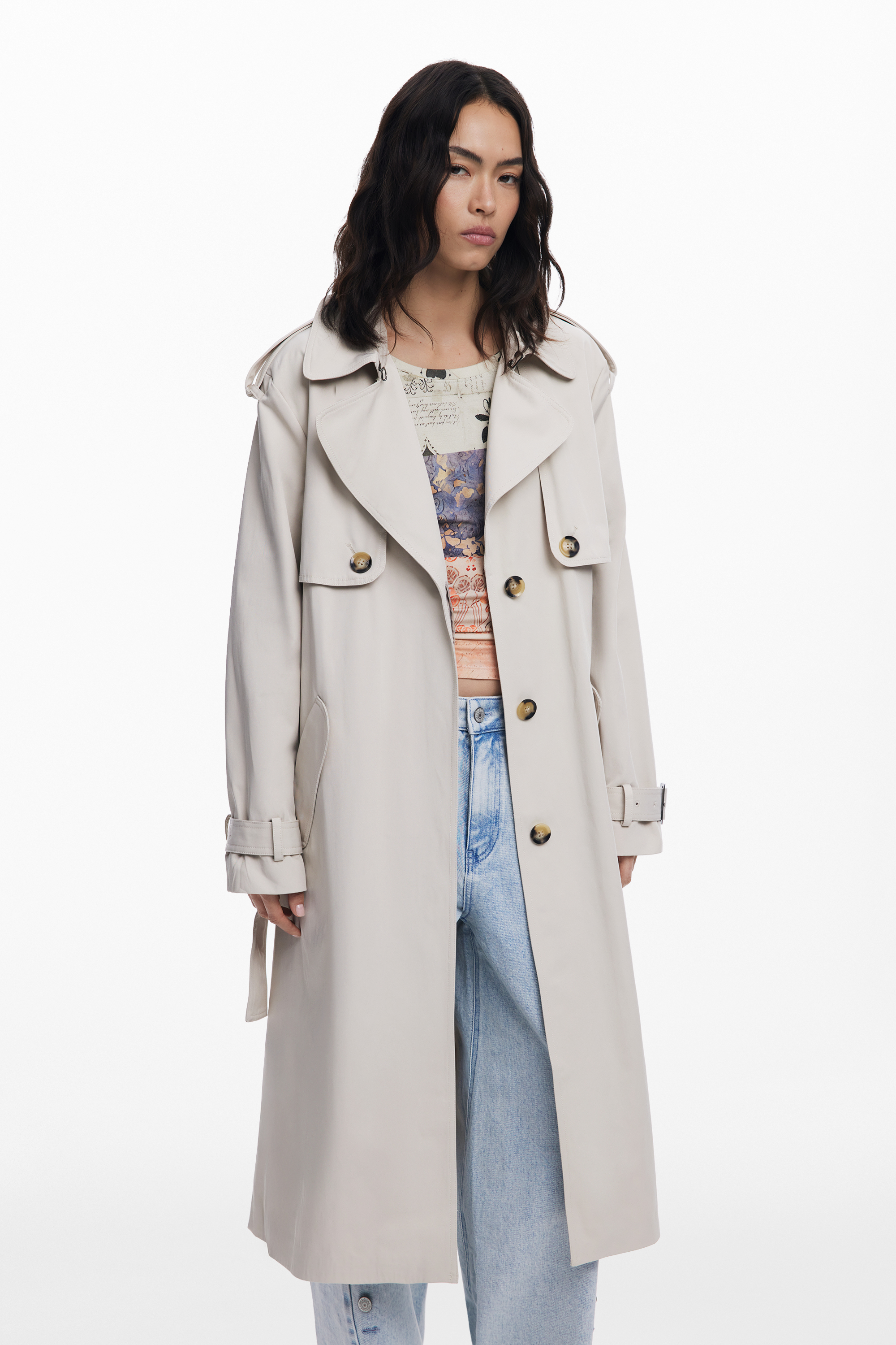 デシグアル Desigual プリーツバックトレンチコート(508468093