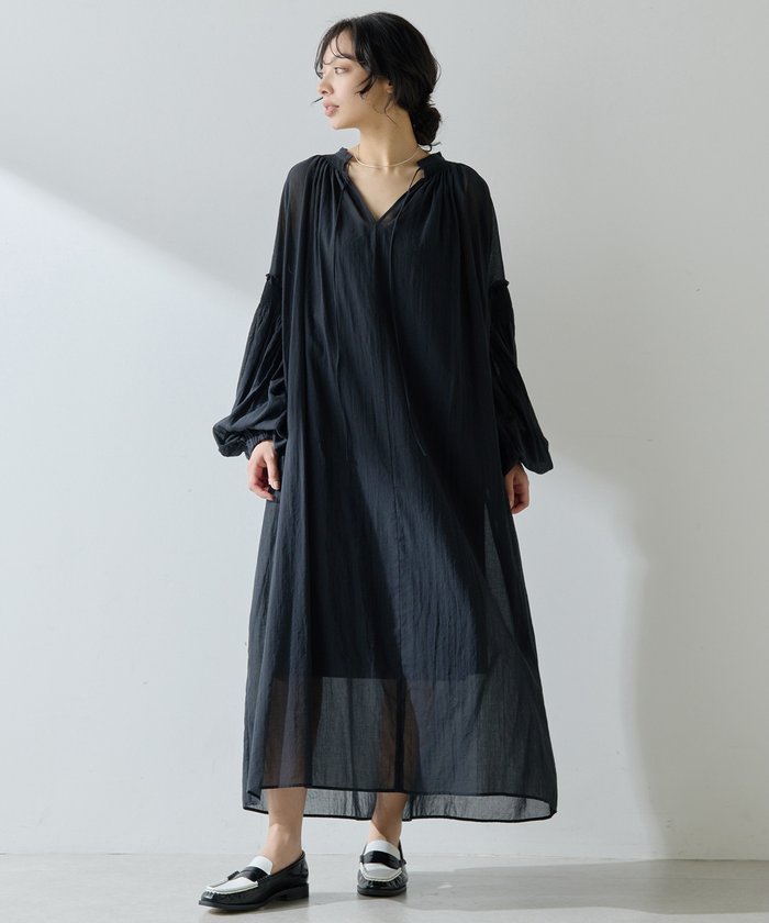 Whim Gazette コットンシフォンティアードワンピース Whim Gazette(ウィム ガゼット)のコットンシフォンティアード