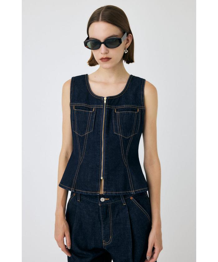WAIST FIT デニムベスト(508471046) | マウジー(moussy) - d fashion