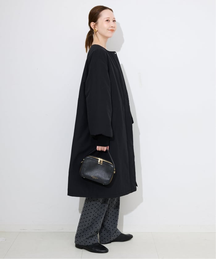 ストール付き/WEB限定/予約》中綿ストール付きノーカラーコート