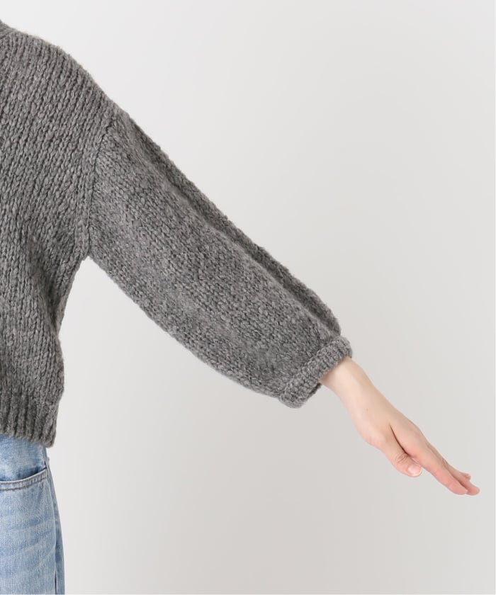 Plage puff sleeve ニット　グレー バルキー畦ブロック柄ニット - ハッシュパピーアパレル公式通販
