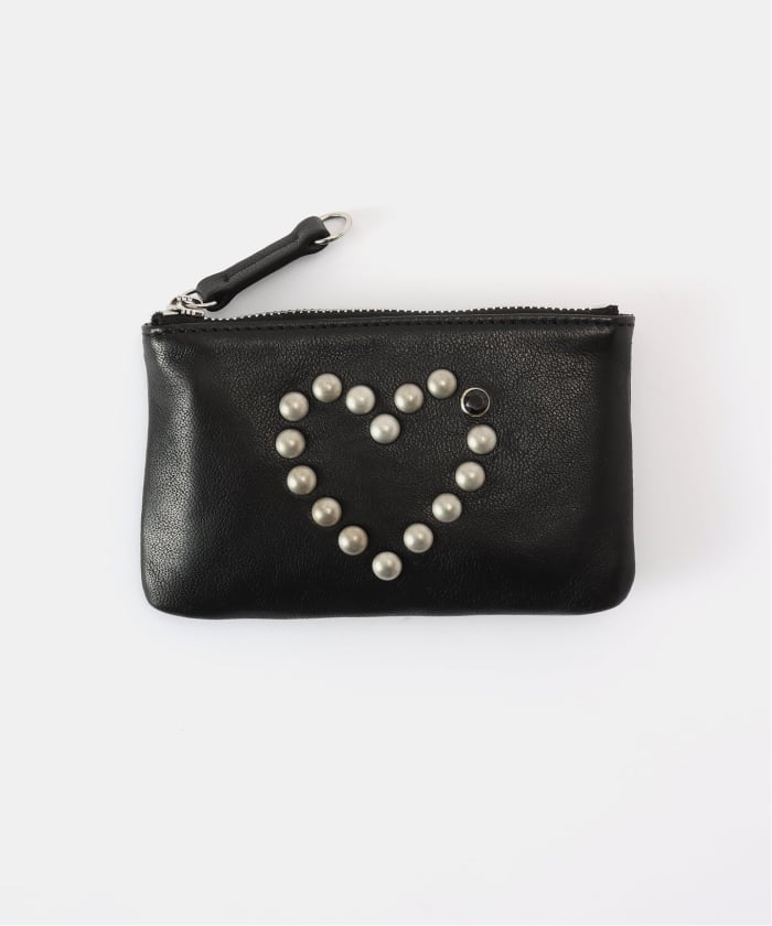 小物 [OPEN YY] STUD CHAIN WALLET YY STUD CHAIN WALLET, BLACK
