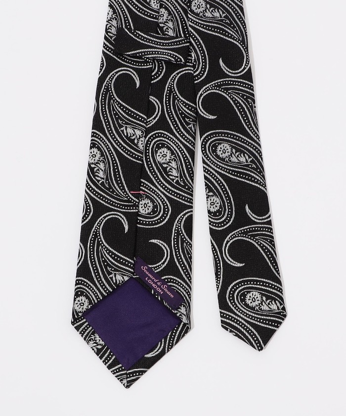 美品 エトロ ネクタイ シルク ペイズリー柄 ジャガード 黒 シルバー 美品 エトロ ETRO ネクタイ ハイブランド ペイズリー柄