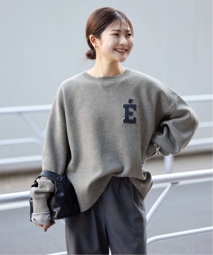 WEB限定カラー有り/追加予約》サガラ刺繍スウェットライクニット