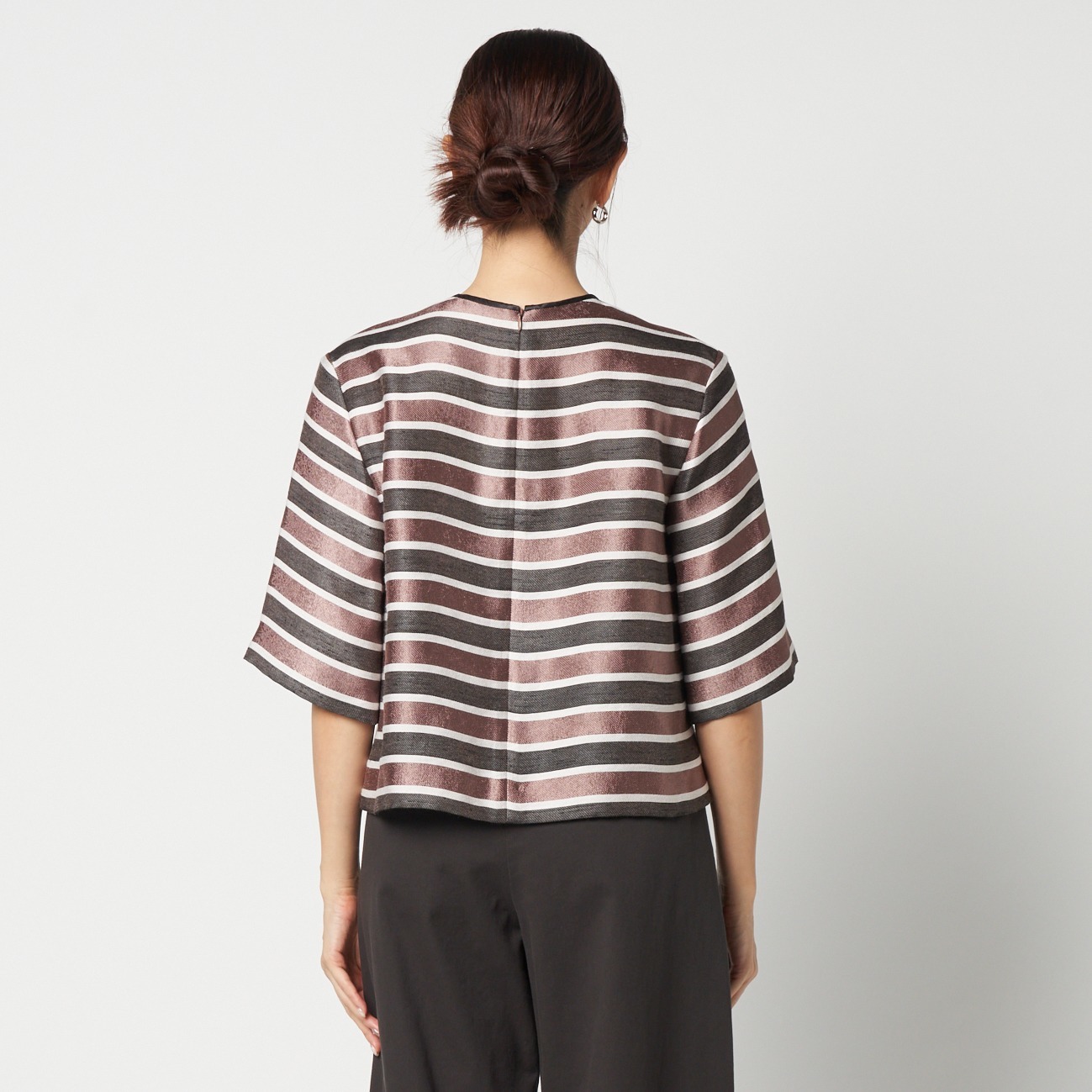 GLITTER STRIPE TEE BLOUSE(508474572) | エリオポール