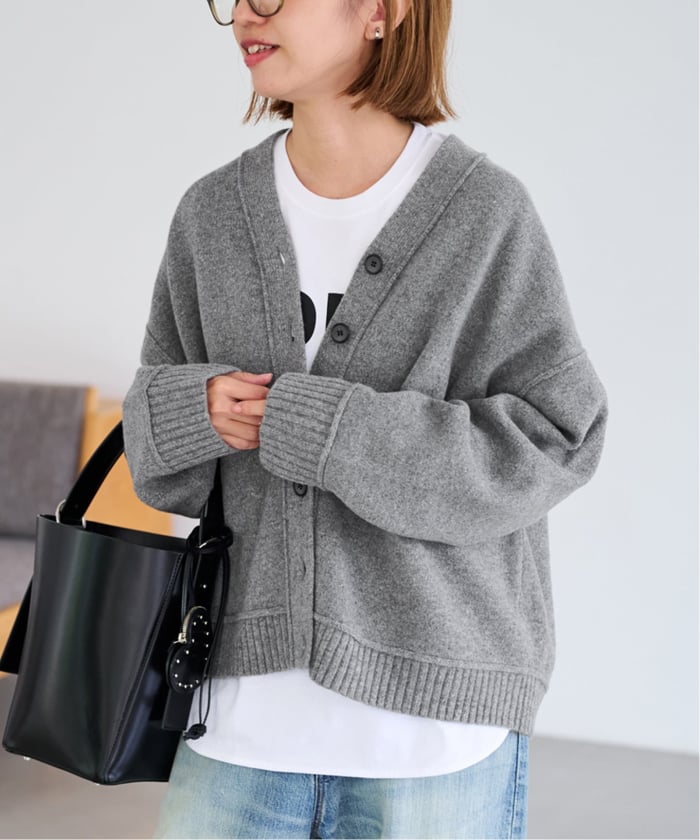FRAMeWORK - 【美品】  Framework / フレームワーク | 2020AW | Vネック ビッグカーディガン | F | グレー | レディース FRAMeWORK - 【美品】 Framework / フレームワーク | 2020AW | V