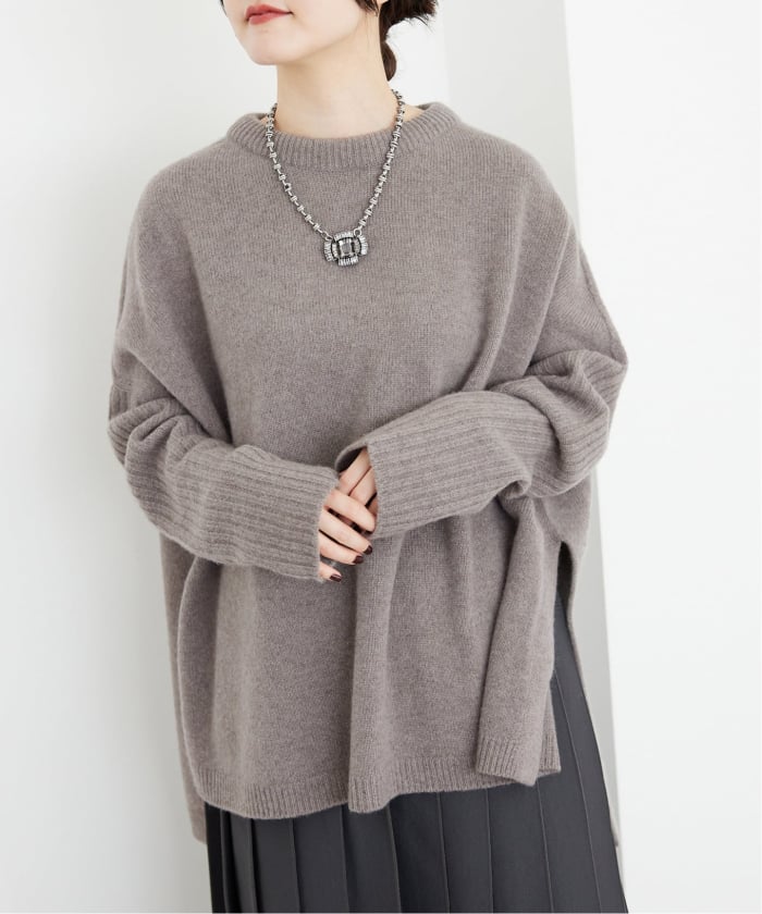 新品未使用❣️イエナ❣️18700円❣️ミドルゲージギャザースリーブニット！カシミヤ混 手洗い可能】キャッシュウール ハイネックニットプルオーバー