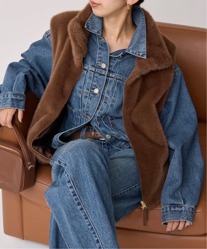 美品　SLOBE  IENA  BIGデニムジャケット 予約》Levi's/リーバイス SLOBE別注 BALLOON SLEEVE TRACKER
