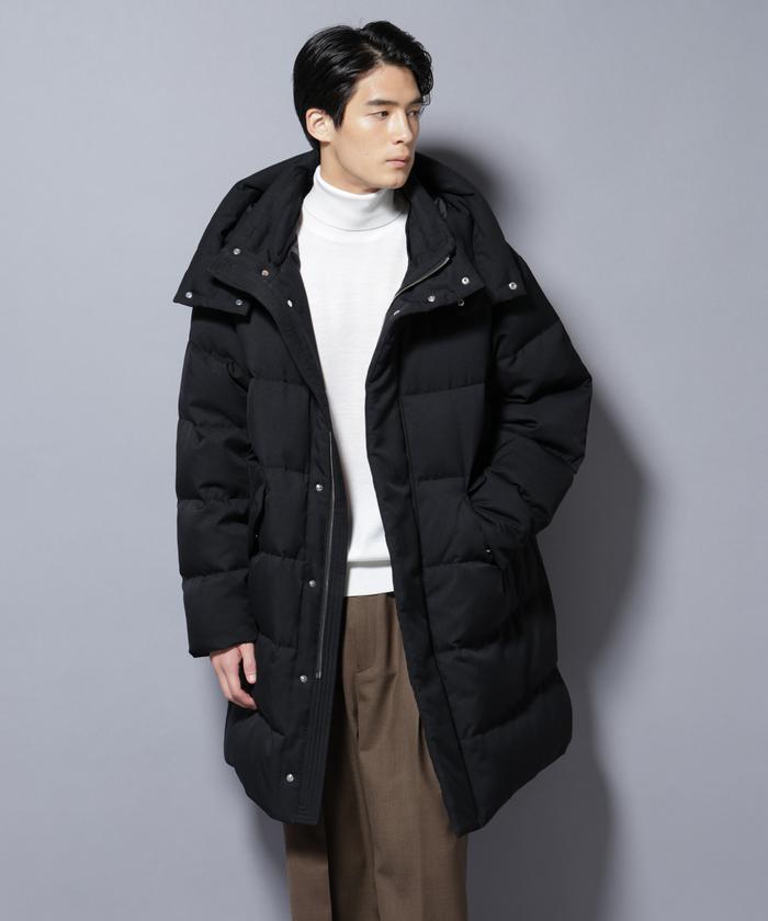 極美品★ナノユニバース｜定価4,4万 20AW 西川 ラクーンファーロングダウン 西川ダウン(R)」フェイクファーカラーサージロングダウン