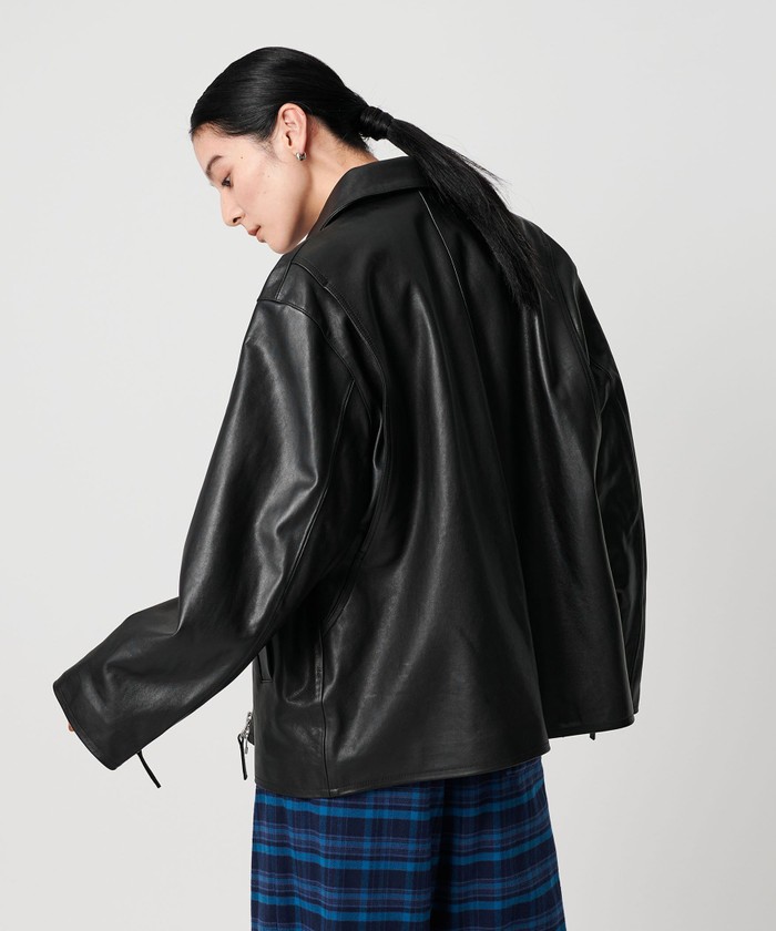 【美品】ユナイテッドアローズ　United Arrows レザージャケット シープレザー フロントジップ ジャケット(508438658