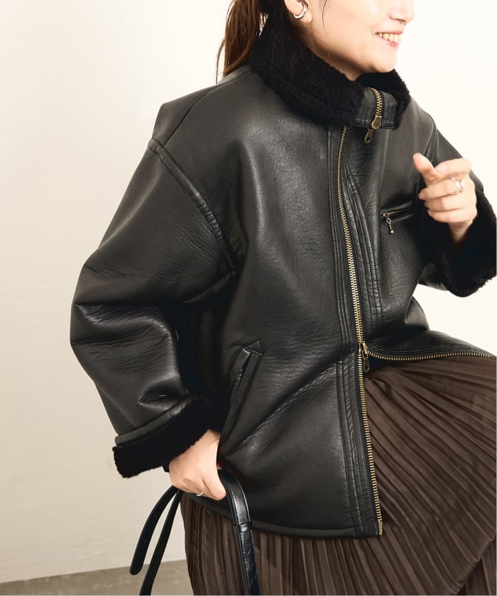 JOURNAL STANDARD　フェイクレザーボアブルゾンB3 美品 JOURNAL STANDARD フェイクレザーボアブルゾンB3 美品 ボア