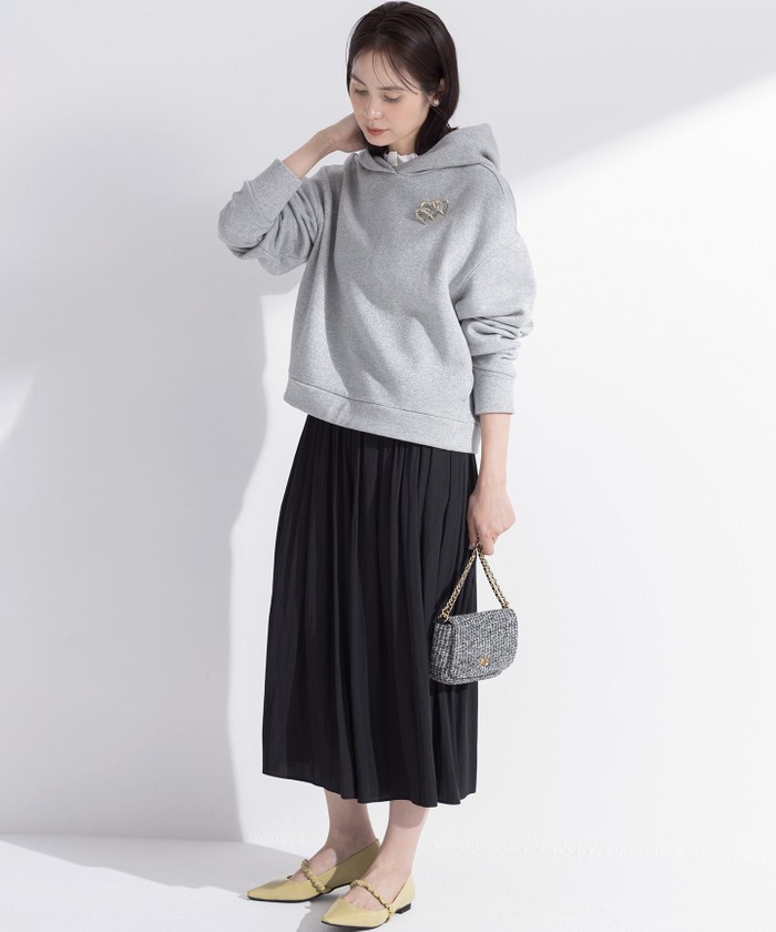 極美品 23区 大きいサイズ 44 シアー コットンナイロン ニットパーカー 美品☆23区☆ニットパーカー 極美品 23区 大きいサイズ 44