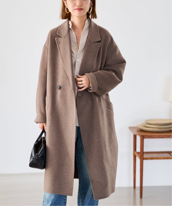ATTACHMENT / ダブルブレストコート ATTACHMENT ナイロンストレッチコート 定価9万3500円