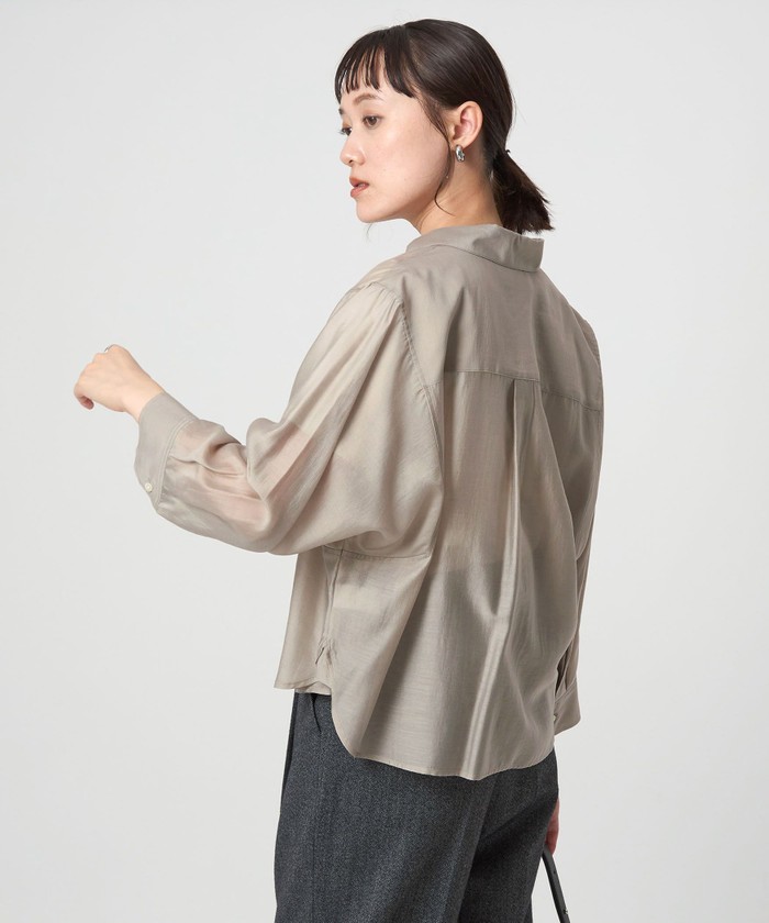 【タグ付き】green label relaxing シアーシャツ green label relaxing ブラウス シャツ エアリー シアー
