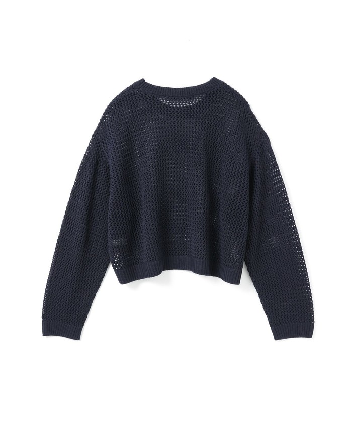 【美品】ミズイロインド　ビッグシルエット　クルーネックニットプルオーバーFグレー 美品】ミズイロインド ビッグシルエット クルーネックニットプル