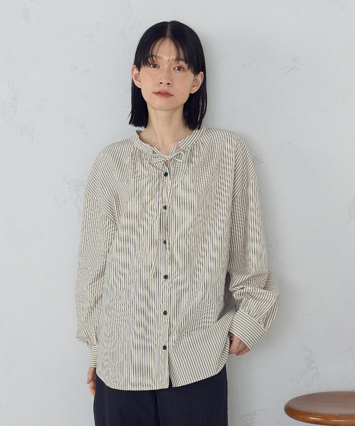 Manna　ストライプ　ブラウス 楽天市場】マンナ Manna ギンガム・ストライプ パラシュート釦