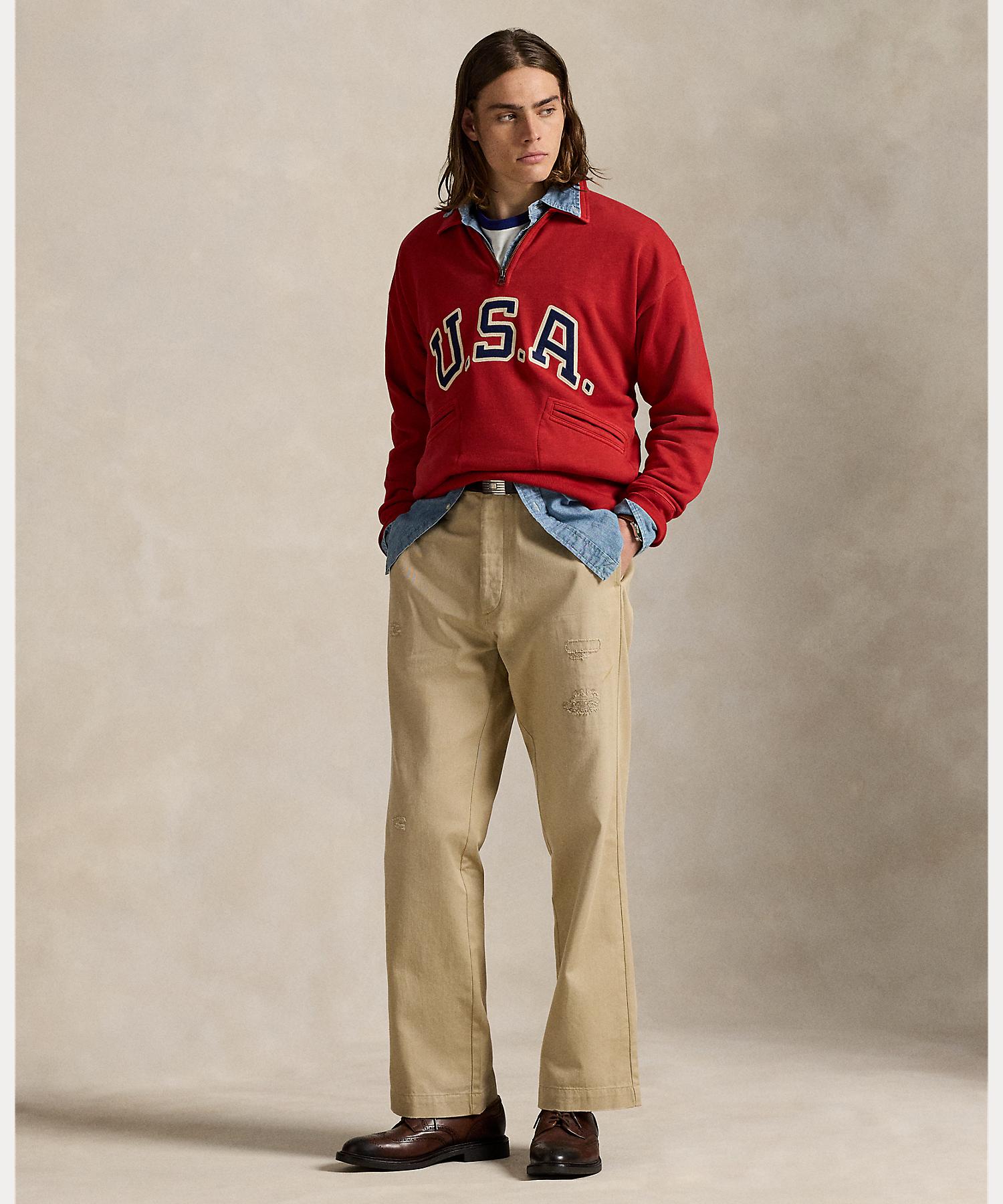 *POLO RALPH LAUREN* ビンテージフィット スウェットシャツ ヴィンテージ フィット フリース グラフィック スウェットシャツ