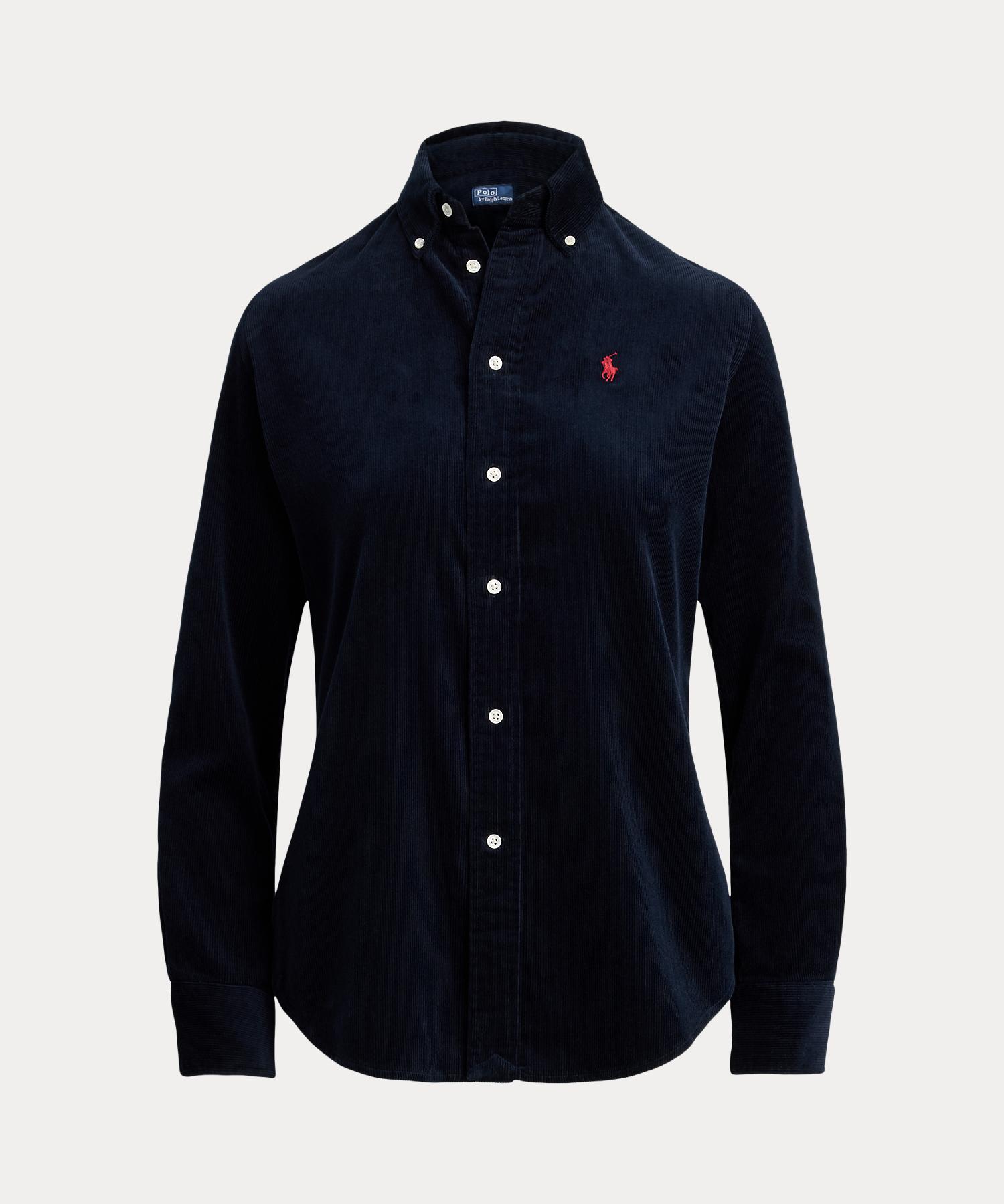 Ralph Lauren カスタムフィット 長袖 シャツ コーデュロイ パープル ストレッチ スリム フィット コットン コーデュロイ シャツ