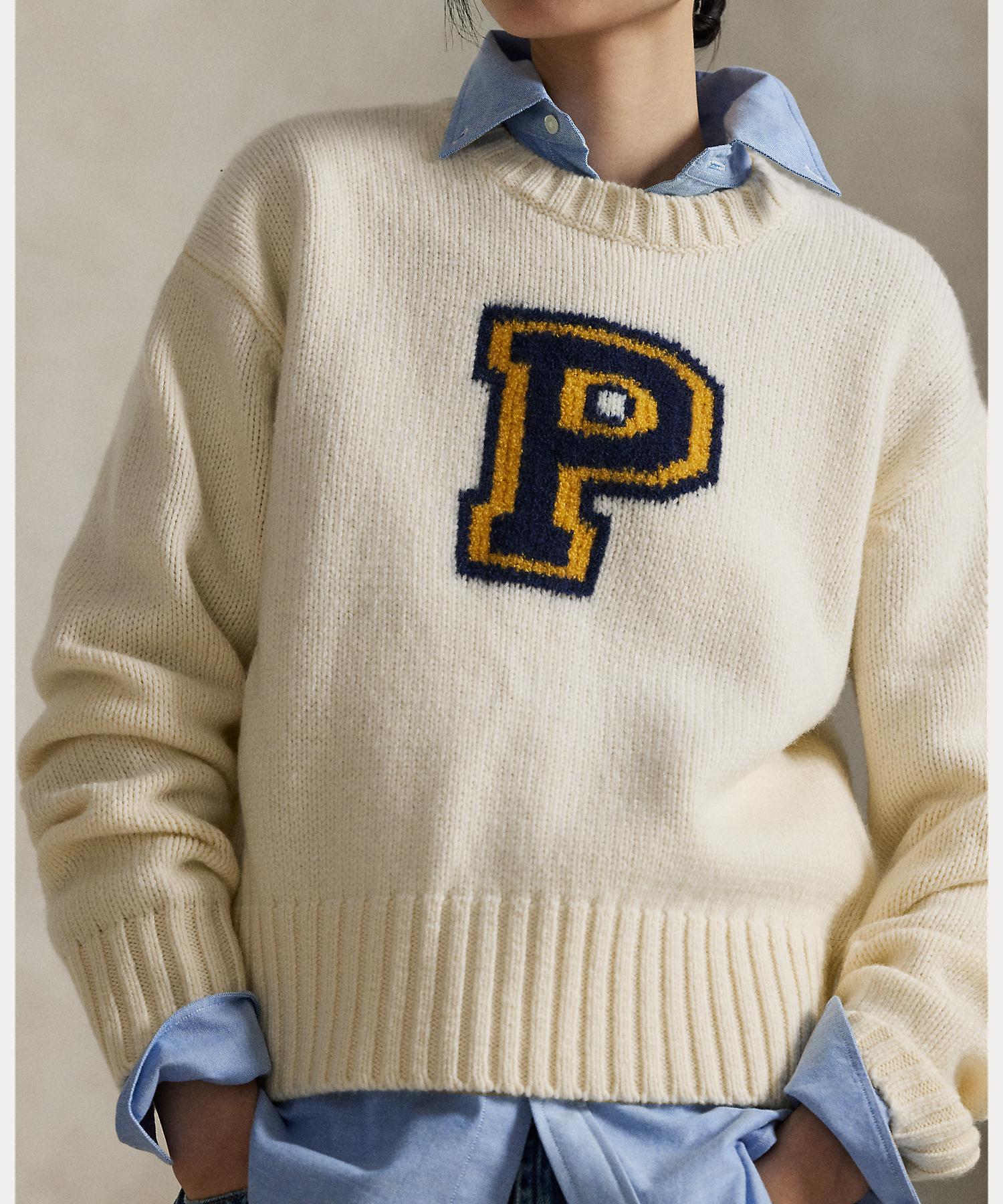 POLO RALPHLAUREN ロゴウール ブレンド セーター パープル XS 三越伊勢丹 | RALPH LAUREN PURPLE LABEL/ラルフローレン