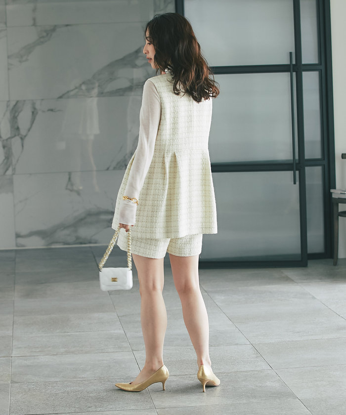 セール】【La boutique BonBon】ファンシーツイードショート