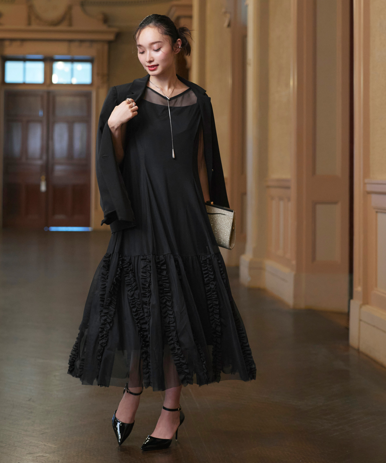 j　RUIRUE BOUTIQUE ルイルエブティック　ドレス　L ルイルエブティック RUIRUE BOUTIQUE オケージョンドレス 結婚式