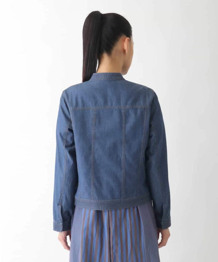 ピロティ薄手デニム刺繍ジャケット 春に USED] DENIM × お花の刺繍 JKT | garden730