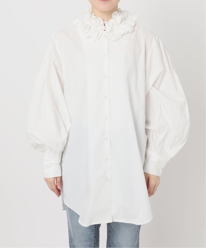 トップス crinkle crinkle crinkle spick &span 予約》crinkle crinkle crinkle 別注frill coller shirts