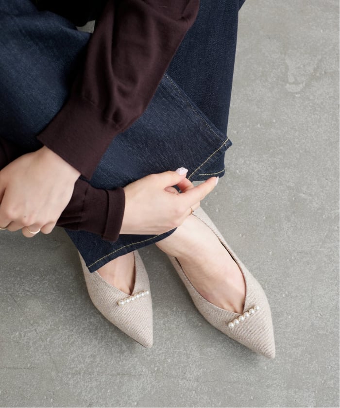 【LE TALON】4.5cmパールラインパンプス LE TALON】4.5cmパールラインパンプス 4.5cmパールライン