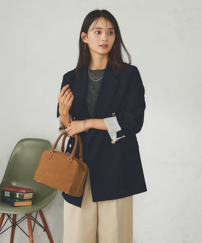 CACHEC カシェック　ダブルブレストジャケット セットアップ対応】シャンブレータフタ ダブルブレスト