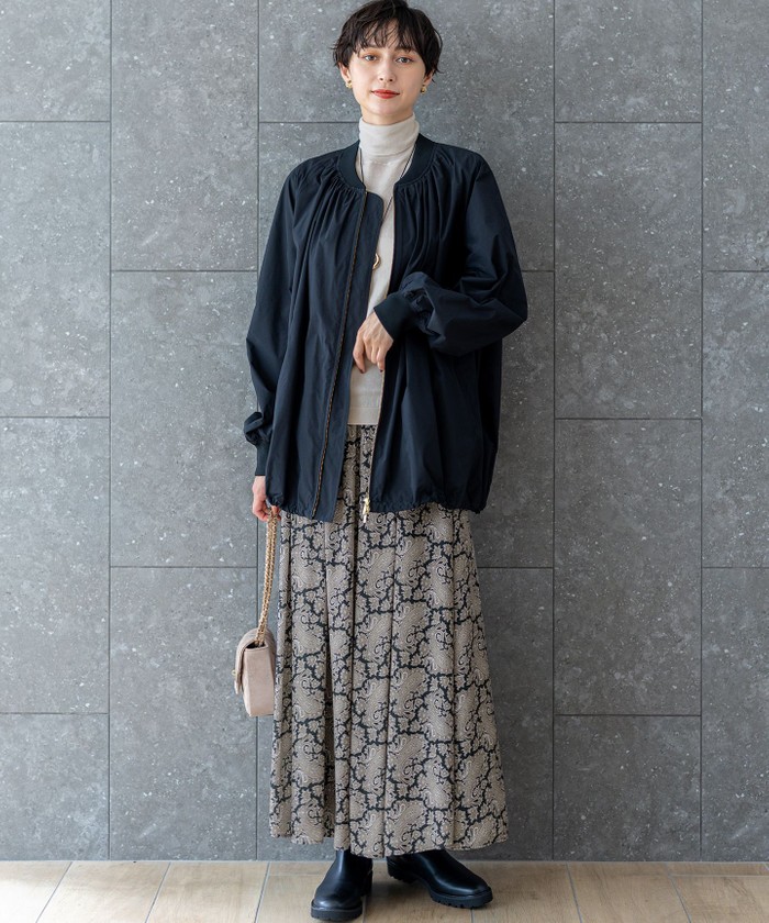 (希少・美品)プラダ　定価180万総ミンクショートブルゾン　サイズ36 撥水加工】ソフトメモリータフタ ミドル丈 ブルゾン(508493275
