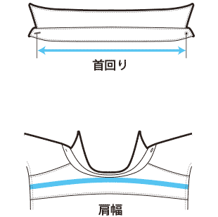 首回り、肩幅