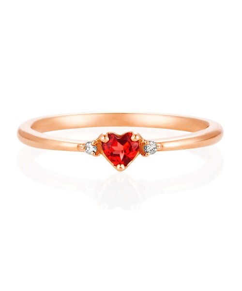1月誕生石 Sweet 12月号掲載 ガーネットハートカットピンクゴールドリング Canal ４ Canal ４ D Fashion