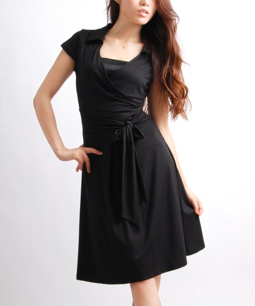 セール 66 Off キャップスリーブカシュクールワンピース マーサ Martha D Fashion