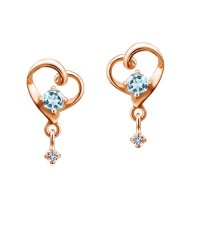 Canal ４℃/カナルヨンドシー Canal4℃ 【3月誕生石】アクアマリン PGハートモチーフピアス/001009741