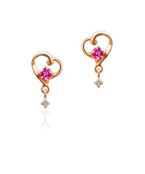 クリスマス特集 K10ピンクゴールドハートモチーフロードライトガーネットピアス ピアス Www Ntfw Org