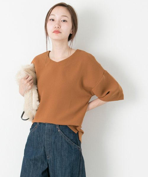 【Ｌ〜５Ｌ】レーシーフライヨークVネックブラウス セール】【L～5L 大きいサイズ】レーシーフライヨークVネック