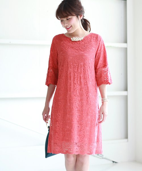 セール オンライン限定 結婚式 ワンピース ボリュームスリーブ フレアスリットレースワンピース ブージュルード Bou Jeloud D Fashion
