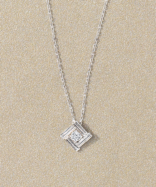スクエアパターンダイヤモンドネックレス(WG)(500319651 スクエアパターンダイヤモンドネックレス(WG)(500319651