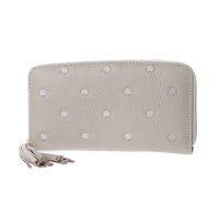 perche/＜ロングセラー＞【テレビ ドラマ着用アイテム】ペルケ perche 牛革ドット刺繍ラウンド長財布/500393081
