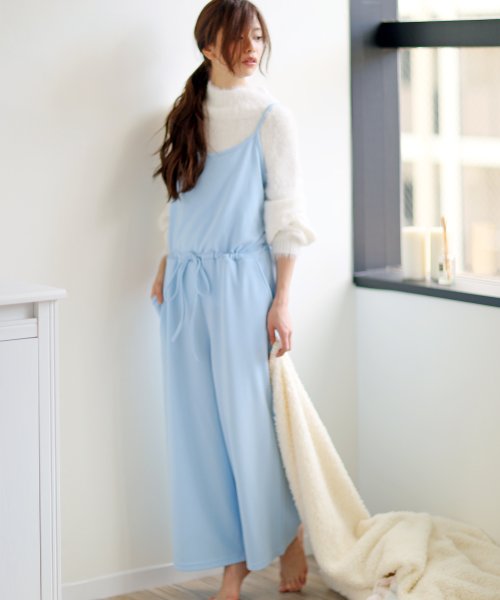 セール サロペット レディース ワイドパンツ オールインワン ボトムス ウエストゴム アンドミー And Me D Fashion