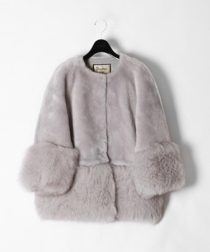 グレースコンチネンタル,ダイアグラムムートンFOXジャケット trim_ofgrc_item8715a924845c11e