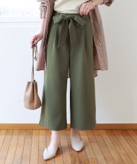 and　Me.../アンドミー andme 美脚 クロップド ワイドパンツ ウエストリボン ボトムス ウエストゴム パンツ/500438650