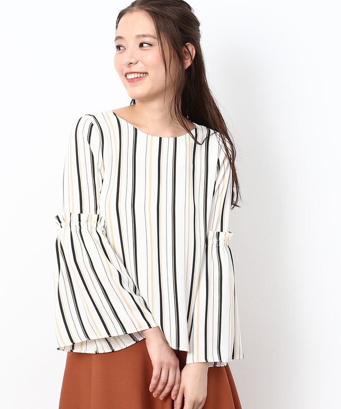 セール 60%OFF】【2WAY】ストライプブラウス(500449777) | ロペ セール 60%OFF】【2WAY】ストライプブラウス(500449777) | ロペ